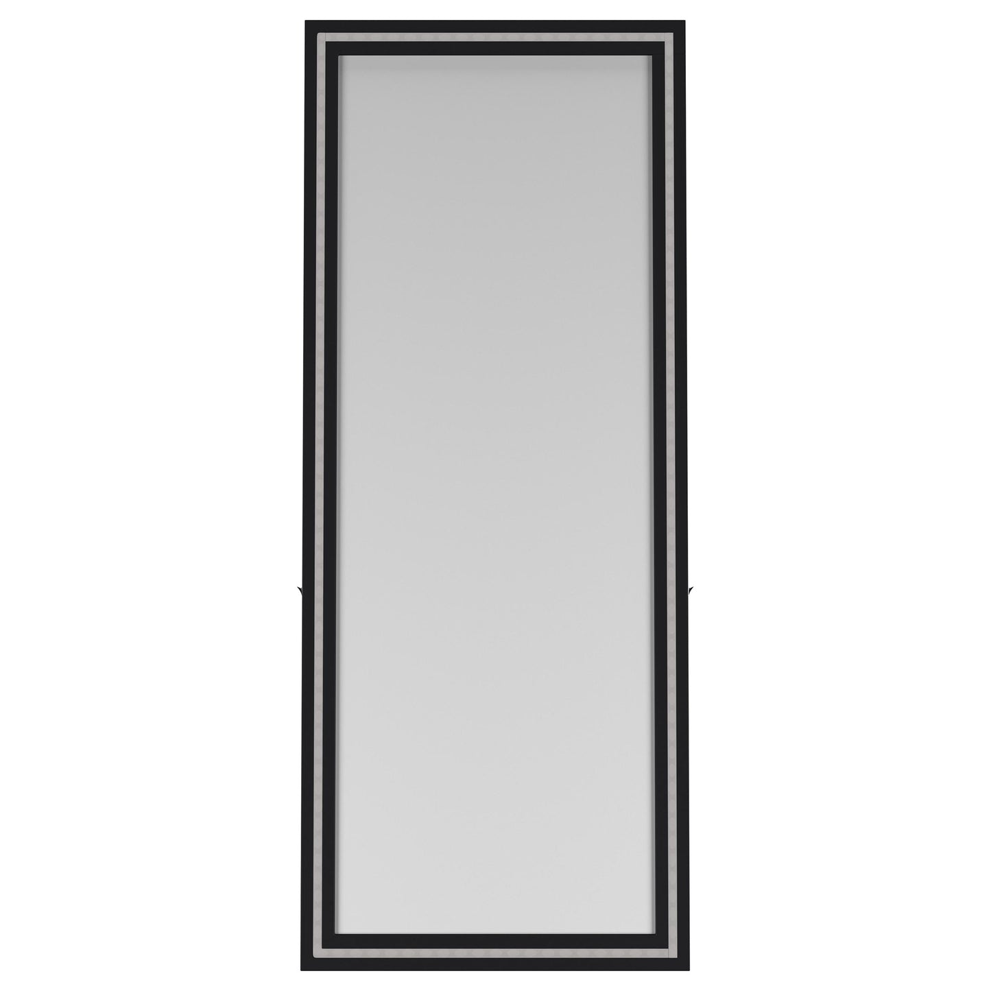 Windrose 28 x 67 Inch Tempered LED Standing Mirror Black
