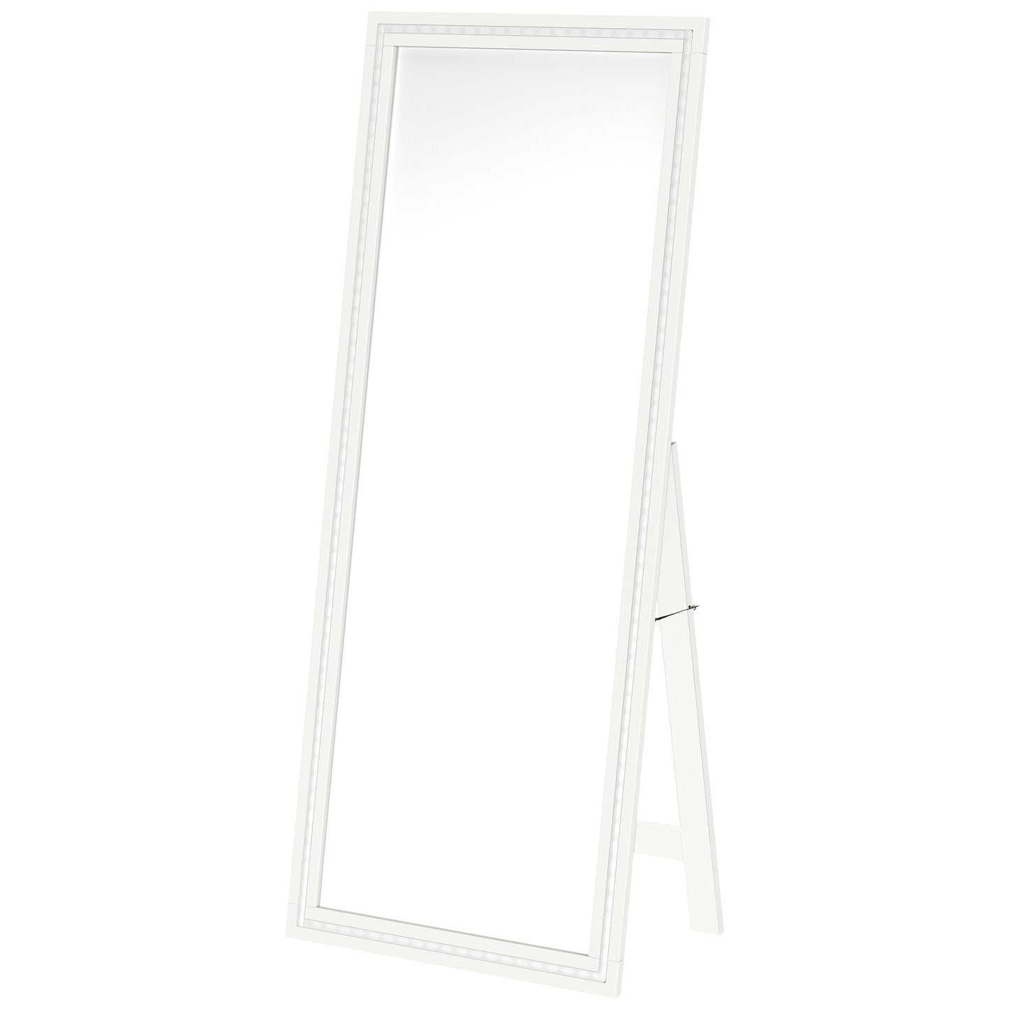 Windrose 28 x 67 Inch Tempered LED Standing Mirror White