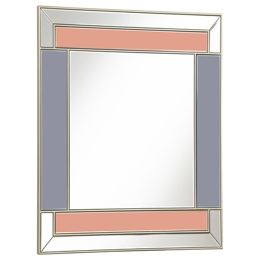 Braylin 38 x 40 Inch Wall Mirror Champagne and Silver