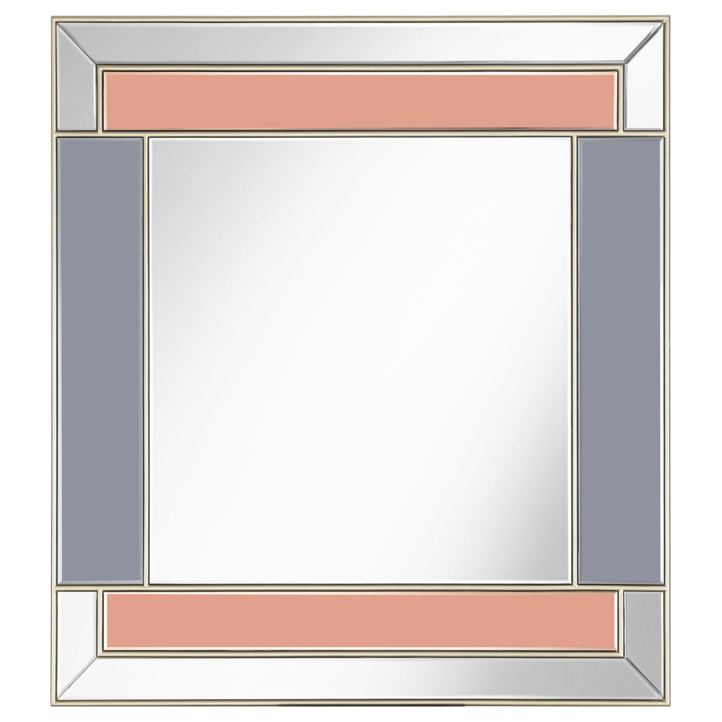 Braylin 38 x 40 Inch Wall Mirror Champagne and Silver