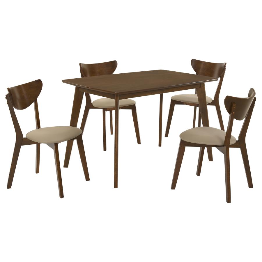 Kersey 5-piece Rectangular Dining Table Set Chestnut