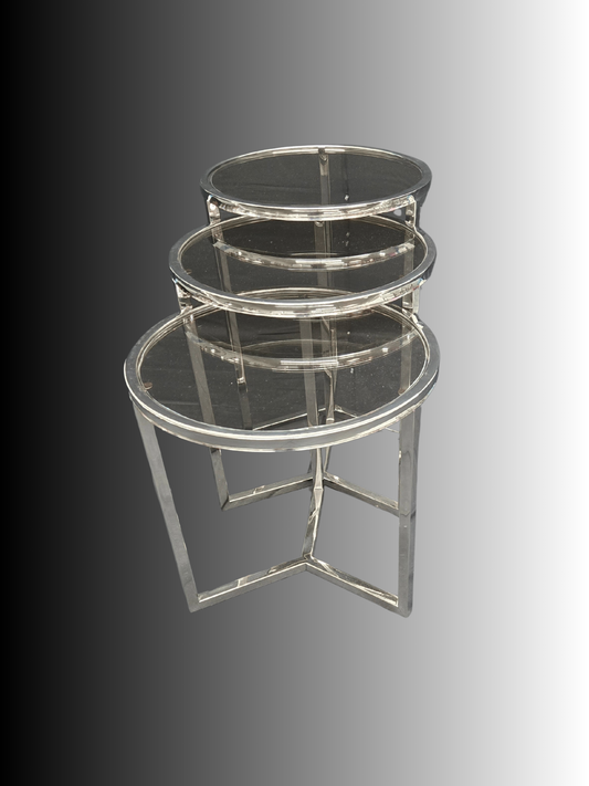 Silver Triple-Ring Accent Coffee Table