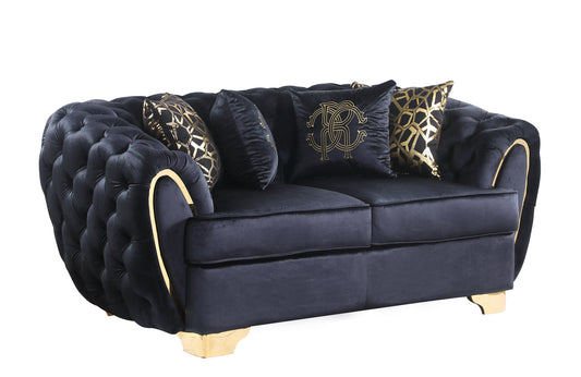 Mila Sofa-Loveseat-ChairSet Black