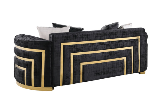 Minerva Sofa/Loveseat Set Black