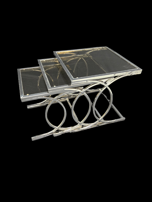 Silver Loop Arch Nesting Table Set (3-Piece)