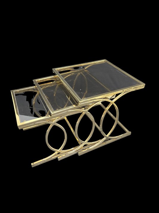 Golden Loop Arch Nesting Table Set (3-Piece)