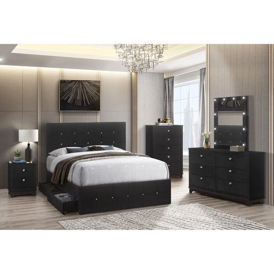 Midnight 4 Pcs Queen Bedroom Set