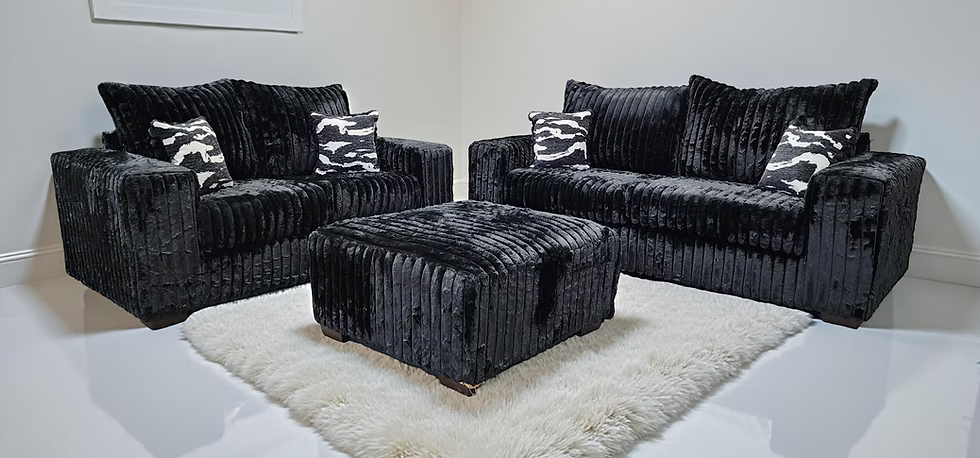 Texan Oversize Sofa and Loveseat (Black)