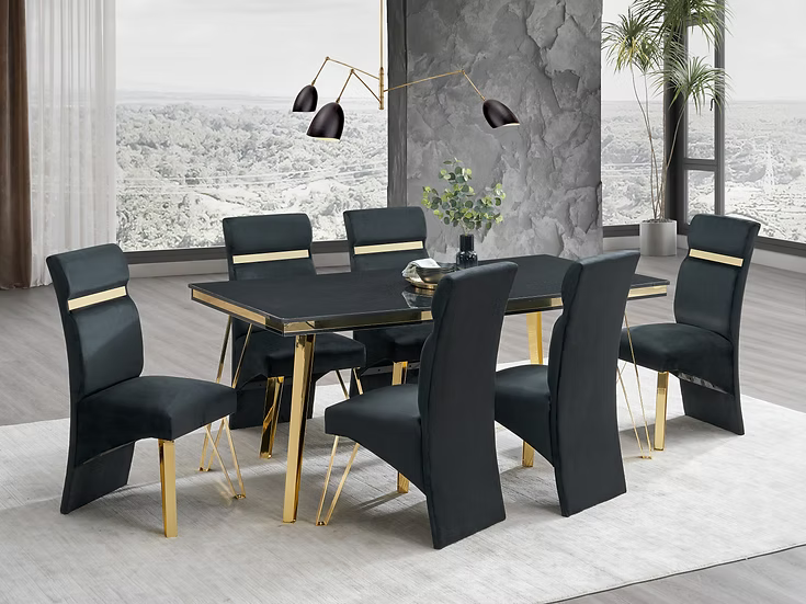Midnight DIning Room Set 7 Pc