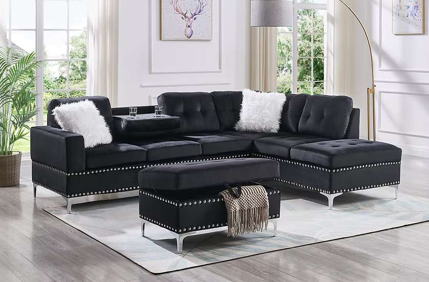 Joy (Black) 2 Pc Sectional