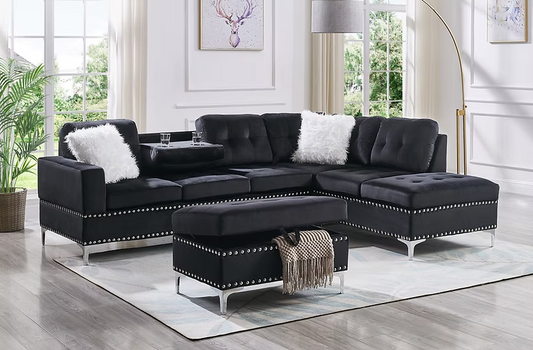 Joy (Black) 2 Pc Sectional