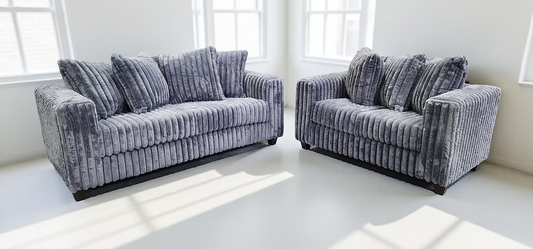Gia Sofa and Loveseat Grey