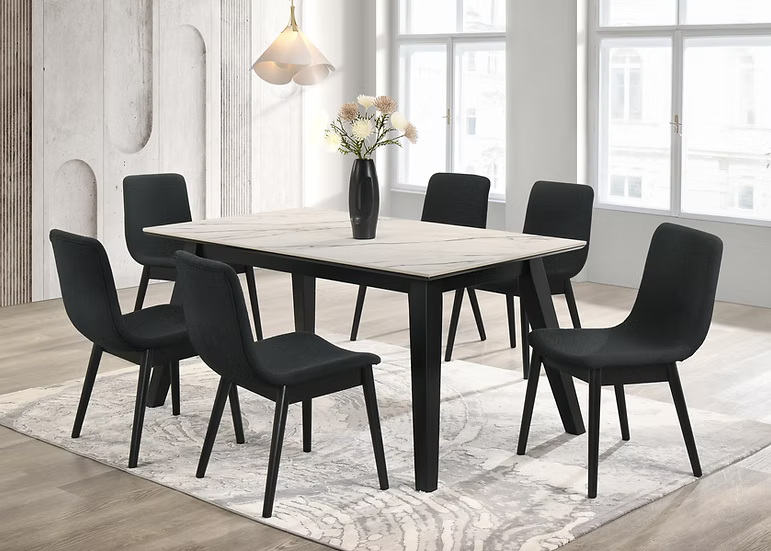 Dori Dining Set 7 Pc Black
