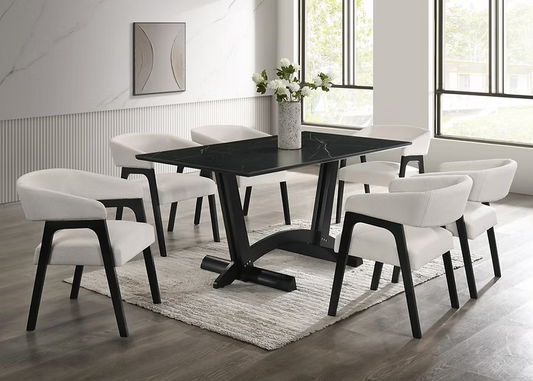 Nava Dining Set Black 7 Pc
