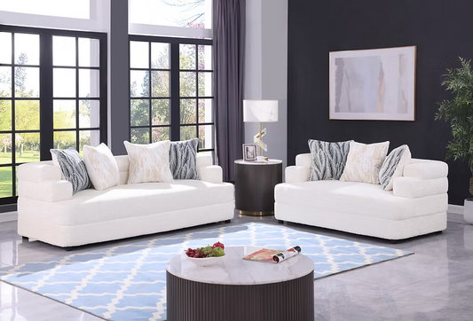Steoso Sofa and Loveseat Cream