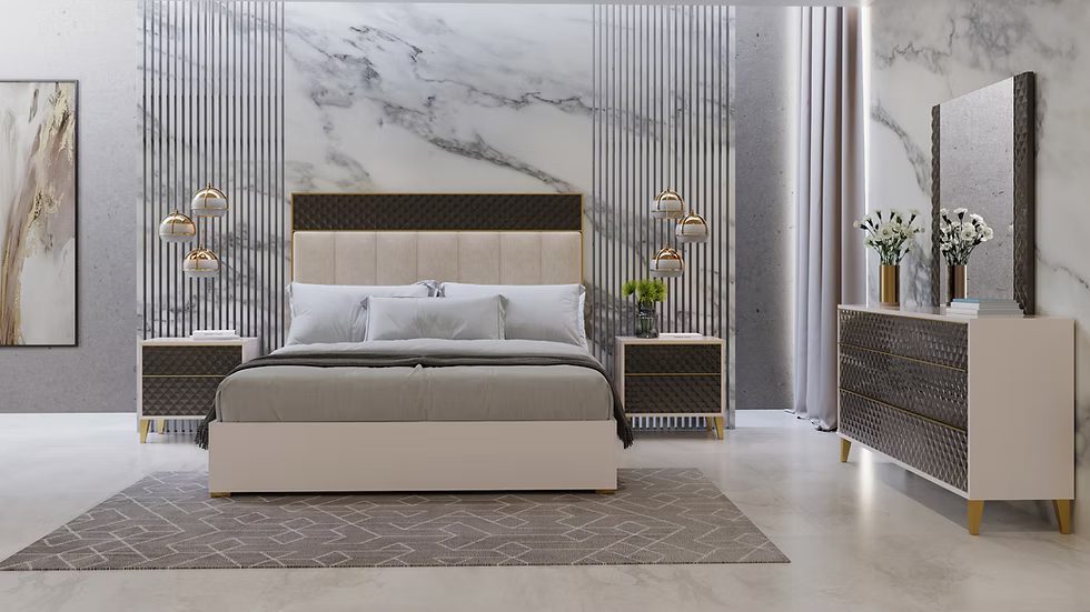 Gemma Collection Italian Bedroom Set King 4 Pc