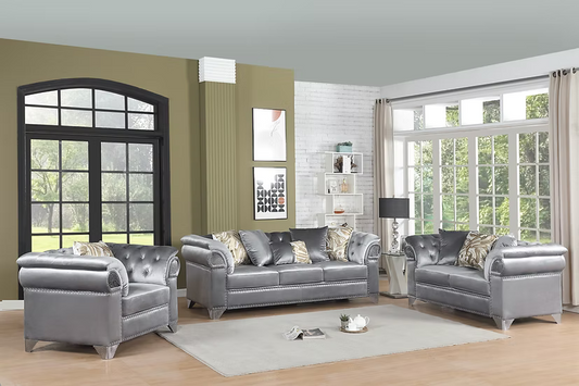 Emma Sofa-Loveseat-Chair Set Grey