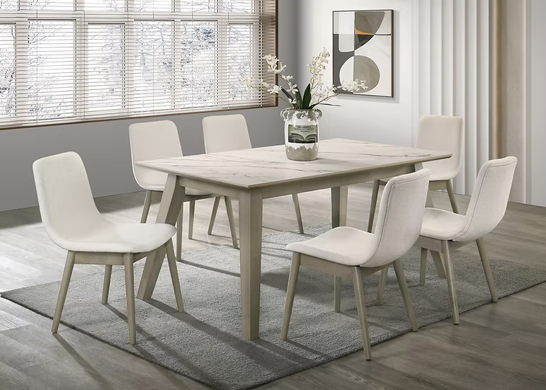 Dori Dining Set 7 Pc White