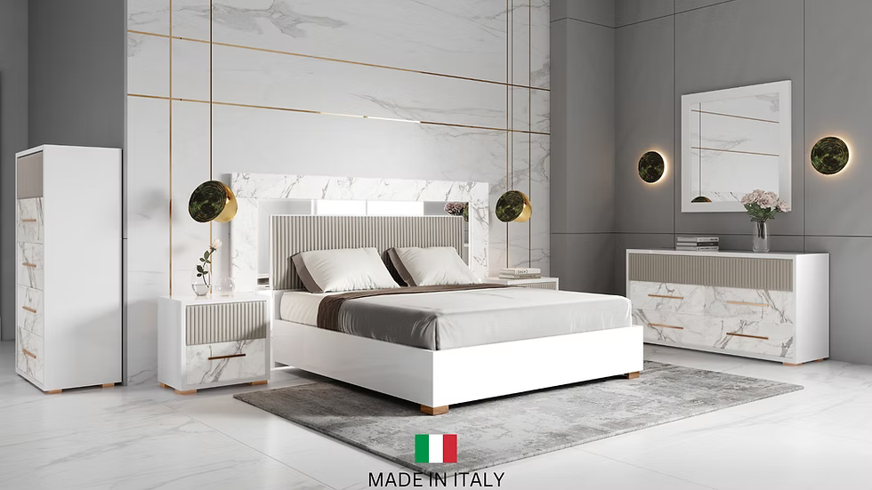 Cruz Collection Italian Bedroom Set Queen 4 Pc