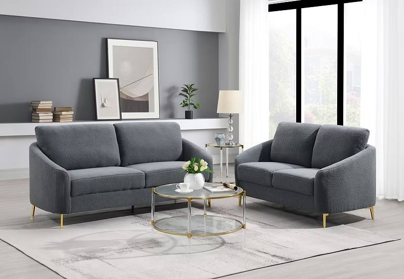Lila Sofa and Loveseat Grey