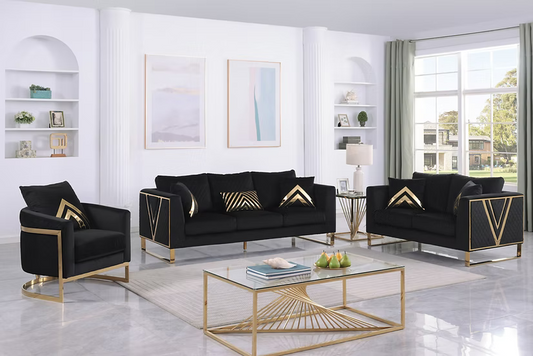 Vista Bonita Sofa-Loveseat-Chair Set Black