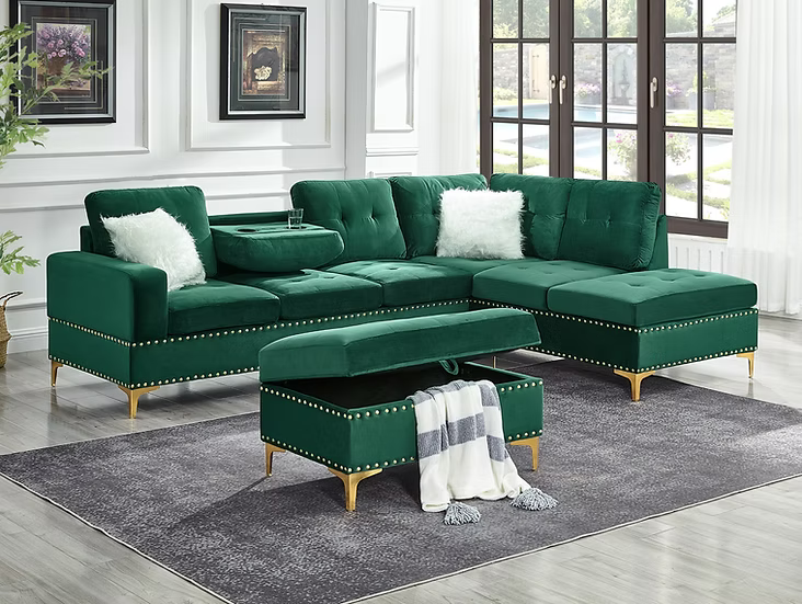 Joy (Green) 2 Pc Sectional