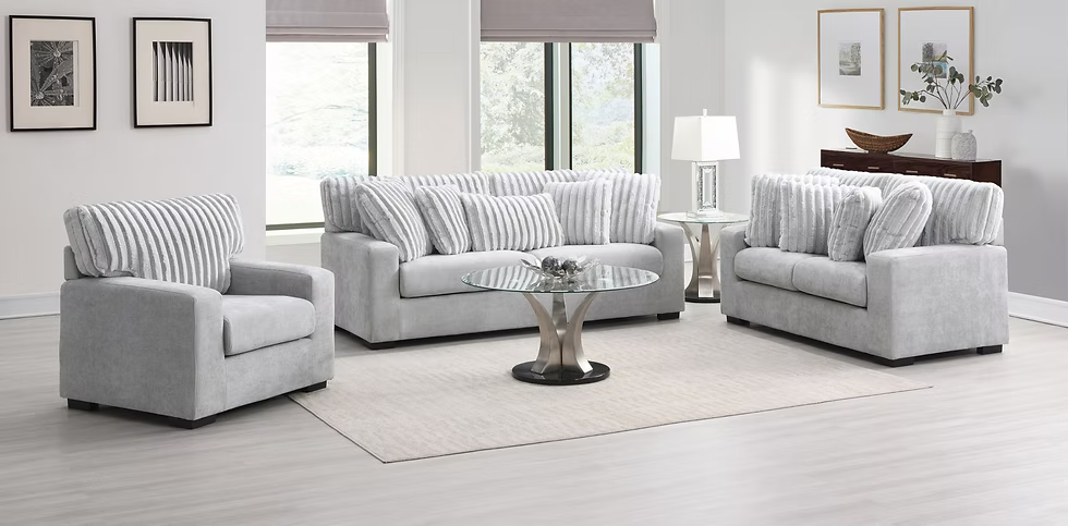 Tara Sofa/Loveseat/Chair Set Grey