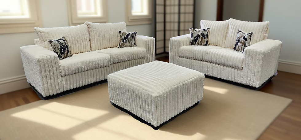 Texan Oversize Sofa and Loveseat (Ivory)
