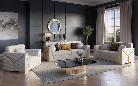 Helina Sofa/Loveseat Set Off White