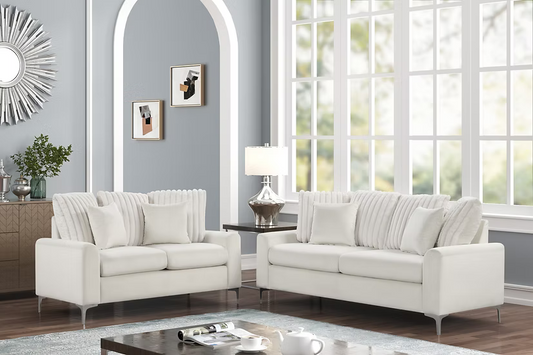 ELina Sofa and Loveseat Beige