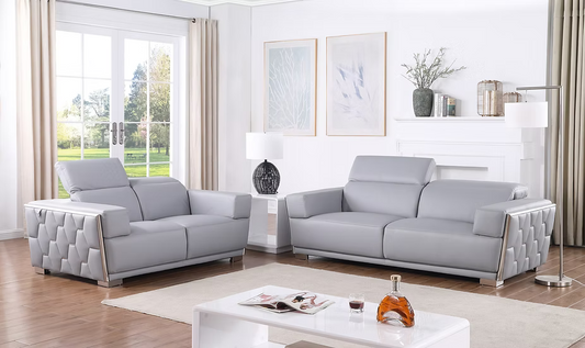 Hexor MI-1245 Sofa-Loveseat Set Light Blue