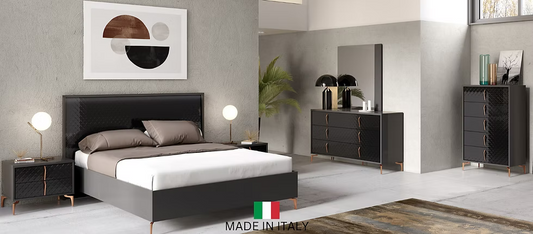 Osiris Collection Italian Bedroom Set Queen 4 Pc