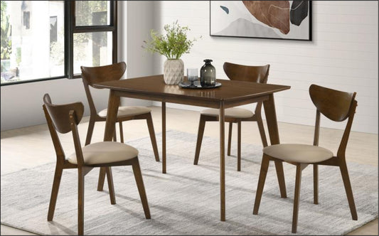Kersey 5-piece Rectangular Dining Table Set Chestnut
