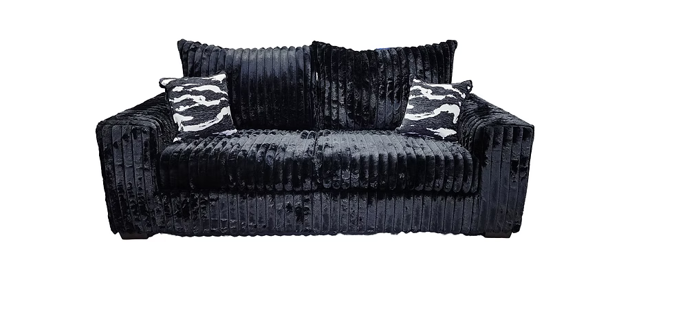 Texan Oversize Sofa and Loveseat (Black)