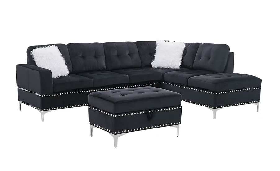 Joy (Black) 2 Pc Sectional