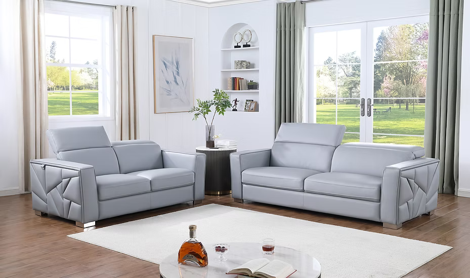 Astra Mi-1240 Sofa-Loveseat-Chair Set Light Blue