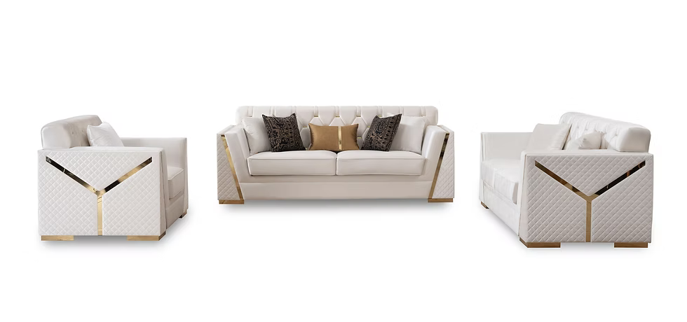 Helina Sofa/Loveseat Set Off White