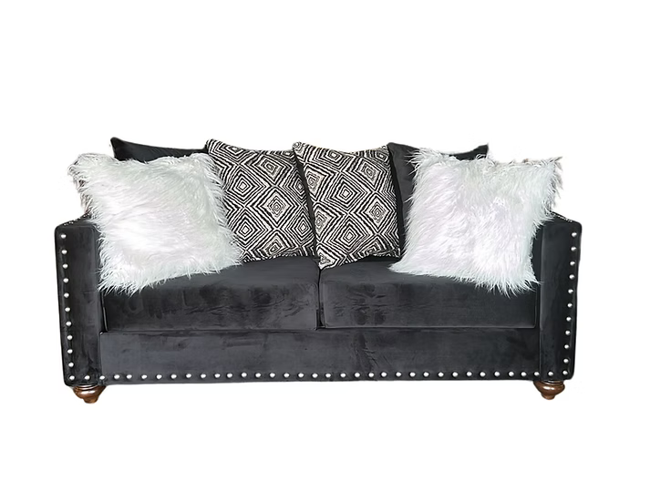 S315 Silver Sofa and Loveseat Black