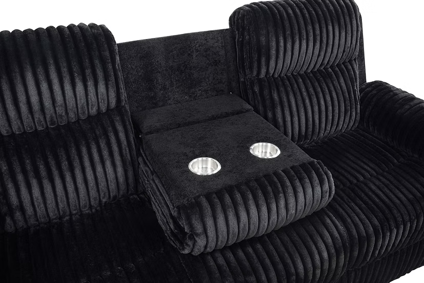 Lexy 3PCS (SOFA & LOVESEAT, RECLINER) Black