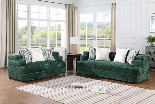 Steoso Sofa and Loveseat Green