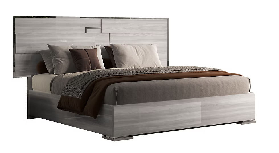 Infinity Collection (Grey) Italian Bedroom Set Queen 4 Pc