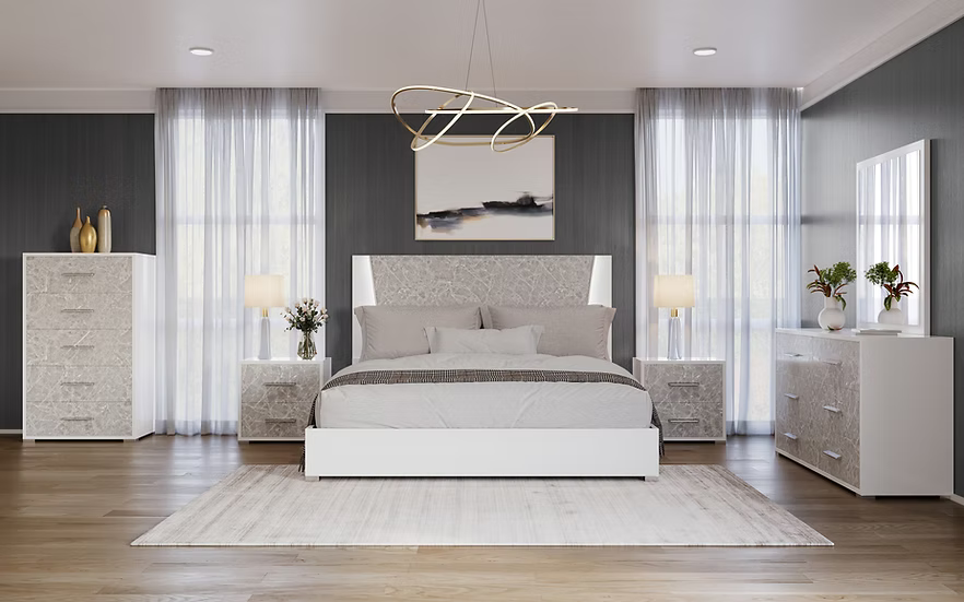 Marlene Collection talian Bedroom Set King 4 Pc