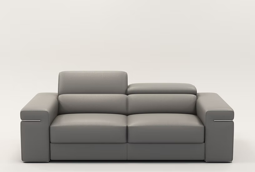 Soho Italian Leather Sofa-Loveseat Grey