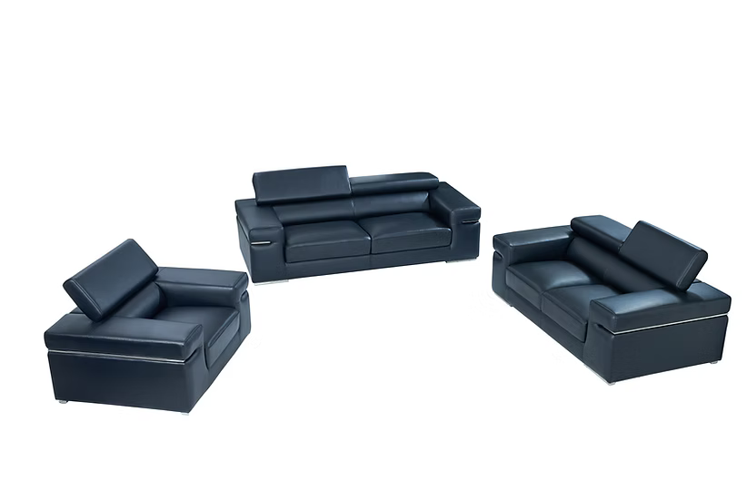 Soho Italian Leather Sofa-Loveseat-Chair Black