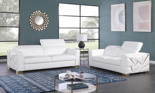 Astra Mi-1240 Sofa-Loveseat Set White