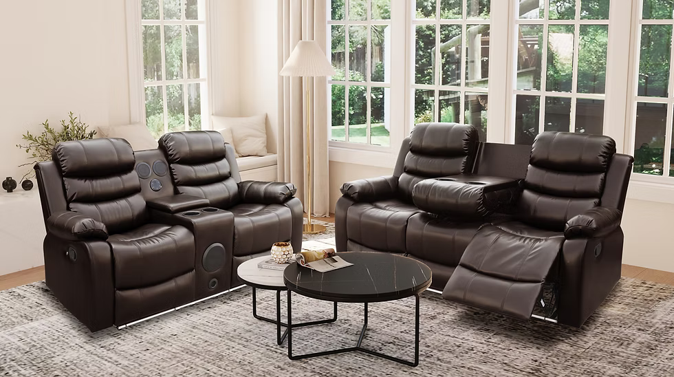 Marisol 2 pcs Reclining Sofa & Loveseat Brwon