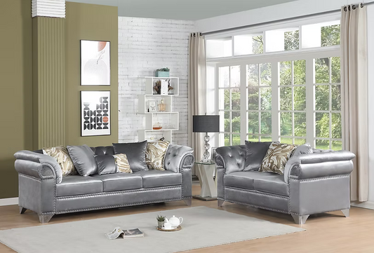 Emma Sofa-Loveseat Set Grey