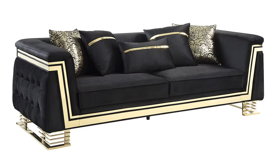 Ashton Soa-Loveseat Set Black