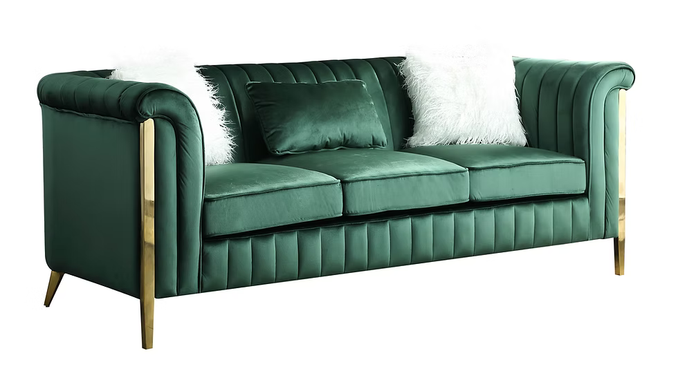 Fara Sofa-Loveseat Set Green