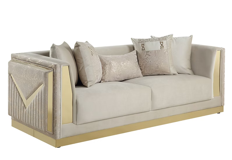 Monaco Sofa-Loveseat-Chair Set Cream
